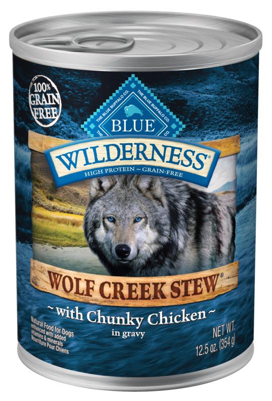 Blue Buffalo Wilderness Wolf Creek Stew Chunky Chicken Stew Canned Dog Food Supply