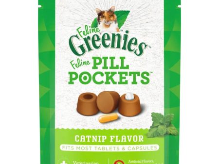 FELINE GREENIES PILL POCKETS Natural Cat Treats, Catnip Flavor Cheap