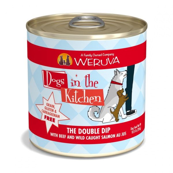 Weruva Dogs in the Kitchen The Double Dip Grain Free Beef and Salmon Canned Dog Food Online now