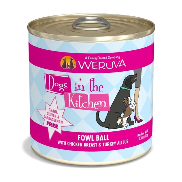 Weruva Dogs in the Kitchen Fowl Ball with Chicken & Turkey Au Jus Canned Dog Food For Discount