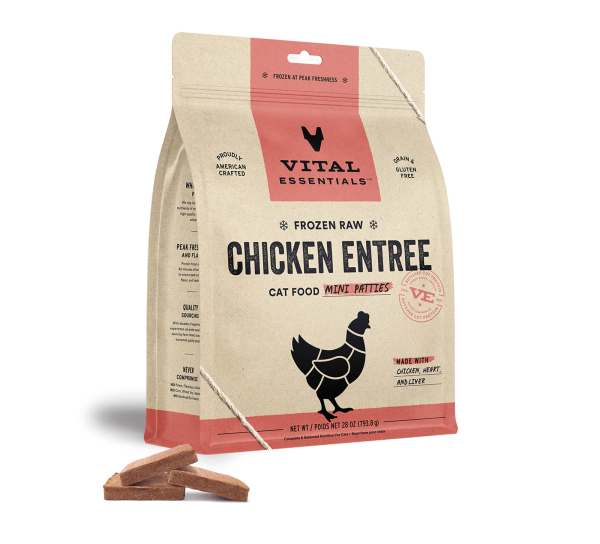 Vital Essentials Frozen Raw Chicken Mini Patties Cat Food Online Sale