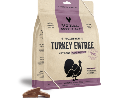 Vital Essentials Frozen Raw Turkey Mini Patties Cat Food Supply