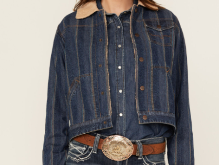 Kimes Vaquero Trucker Stripe Denim For Sale