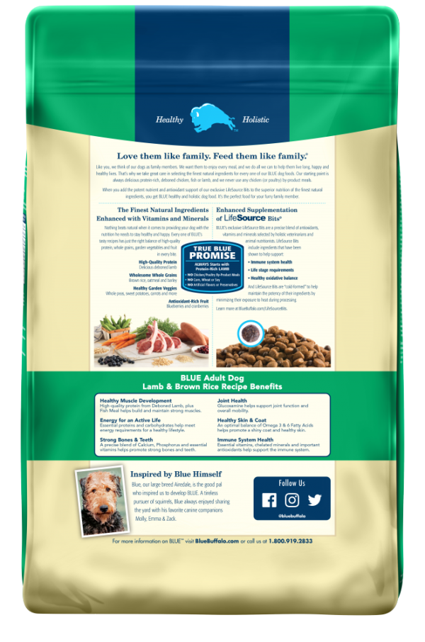 Blue Buffalo Life Protection Natural Lamb & Brown Rice Recipe Adult Dry Dog Food Supply