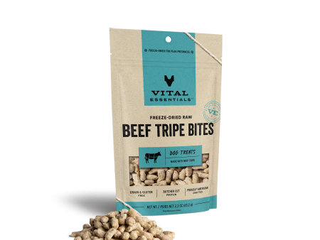 Vital Essentials Freeze Dried Raw Beef Tripe  Bites Dog Treats Online Sale