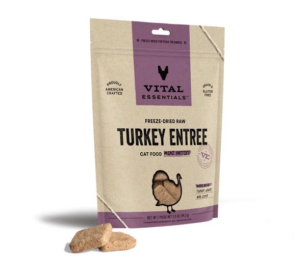 Vital Essentials Freeze-Dried Raw Turkey Entrée Mini Patties Dog Food Online