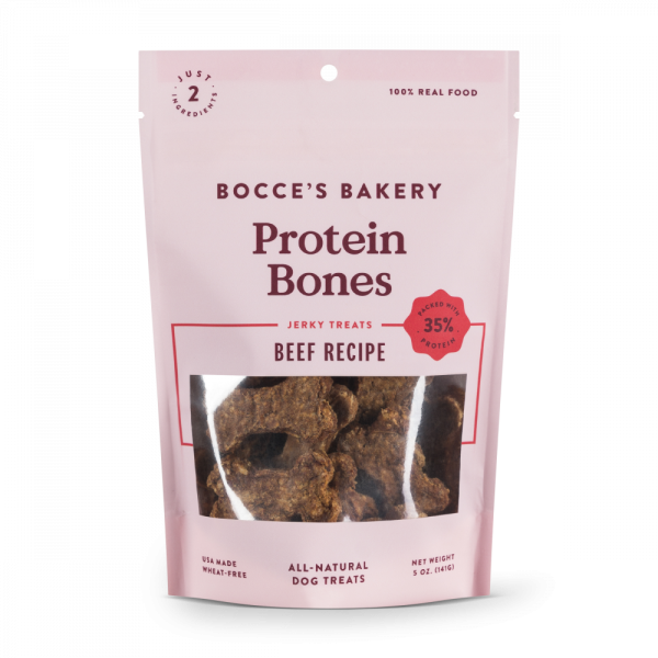 Bocce s Bakery Protein Bones Beef Recipe Jerky Dog Treats Sale