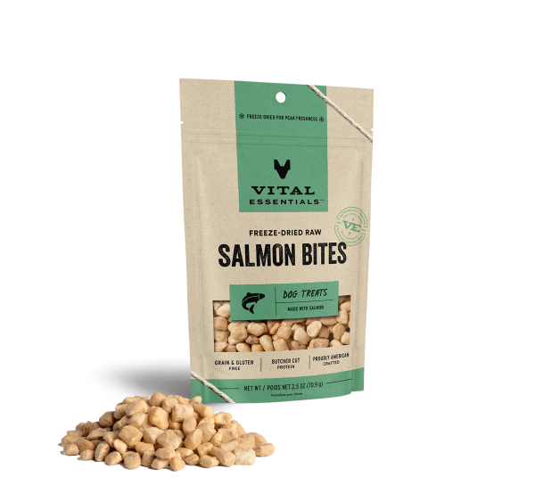 Vital Essentials Freeze Dried Raw Salmon Bites Dog Treats For Discount