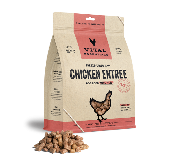 Vital Essentials Freeze-Dried Raw Chicken Entrée Mini Nibs Dog Food Discount