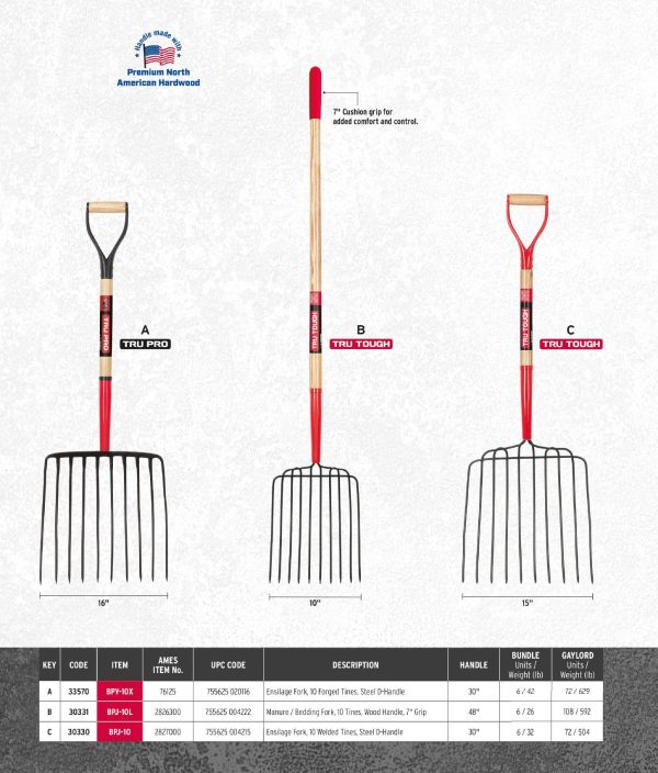 Truper Tools Tru Pro 10-Tine Manure Fork D-Handle Online Hot Sale