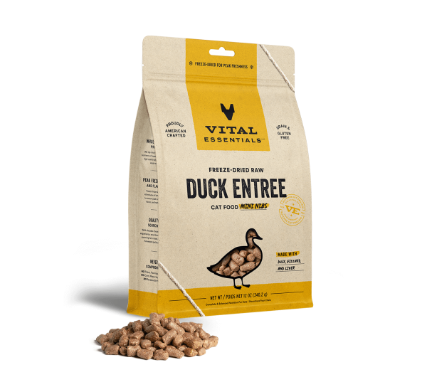 Vital Essentials Freeze-Dried Duck Entrée Cat Food Mini Nibs Online