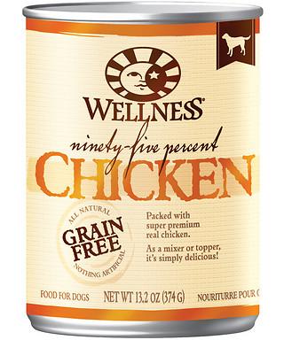 Wellness Natural Grain Free 95% Chicken Recipe Adult Wet Canned Dog Food Discount