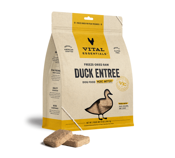 Vital Essentials Freeze-Dried Raw Duck Entrée Mini Patties Dog Food Online Hot Sale