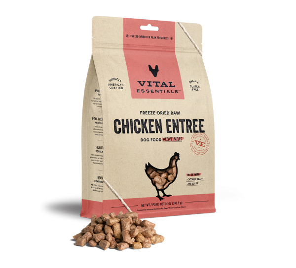 Vital Essentials Freeze-Dried Raw Chicken Entrée Mini Nibs Dog Food Discount