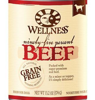 Wellness Natural Grain Free 95% Beef Recipe Adult Wet Canned Dog Food Online now