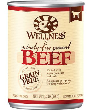 Wellness Natural Grain Free 95% Beef Recipe Adult Wet Canned Dog Food Online now