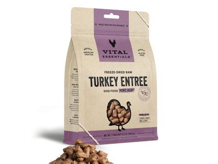 Vital Essentials Freeze-Dried Raw Turkey Entrée Mini Nibs Dog Food Hot on Sale