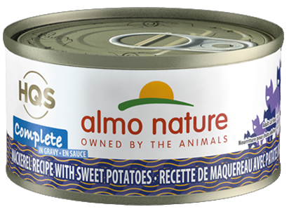 Almo Nature HQS Complete Mackerel Recipe with Sweet Potatoes in gravy Wet Cat Food (2.47 oz) For Cheap