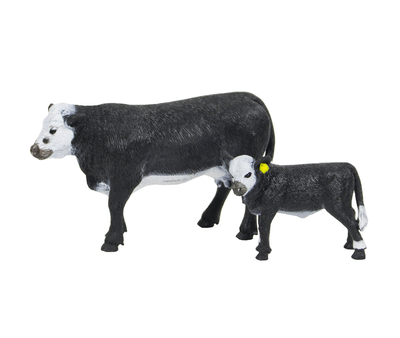 Big Country Toys Black Baldy Cow & Calf Fashion