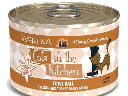 Weruva Cats in the Kitchen Fowl Ball Chicken and Turkey Recipe Au Jus Canned Cat Food on Sale