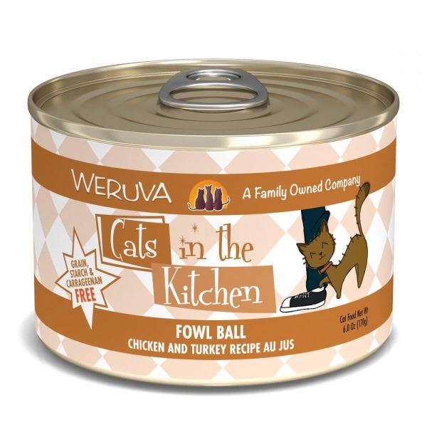 Weruva Cats in the Kitchen Fowl Ball Chicken and Turkey Recipe Au Jus Canned Cat Food on Sale