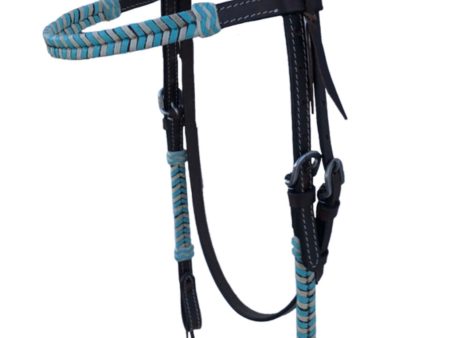 CST Dark Oil Browband Headstall w  Turquoise Lacing Hot on Sale