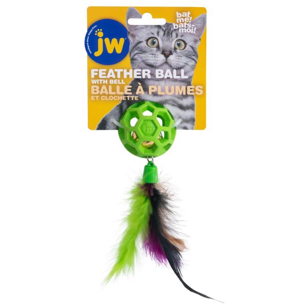 JW Cataction Feather Ball Cat Toy For Discount