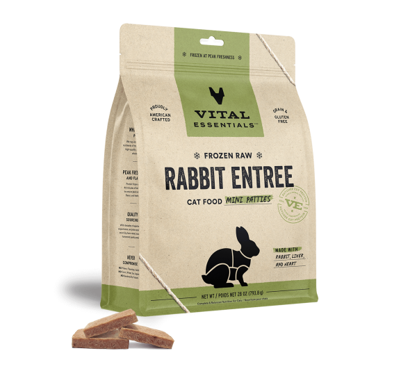 Vital Essentials Frozen Raw Rabbit Mini Patties Cat Food For Discount