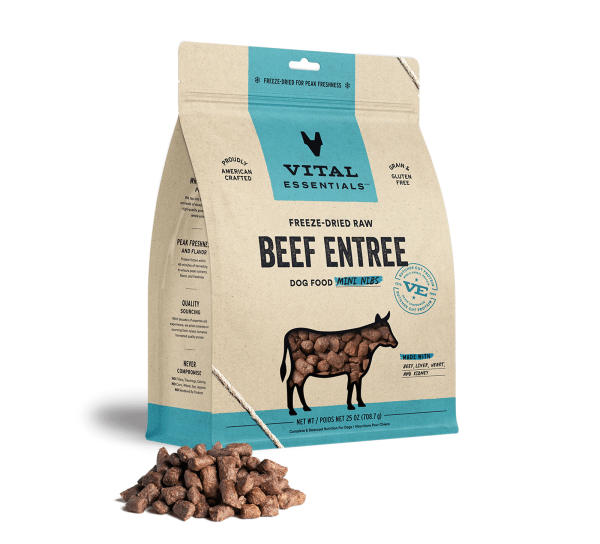 Vital Essentials Freeze-Dried Raw Beef Entrée Mini Nibs Dog Food on Sale