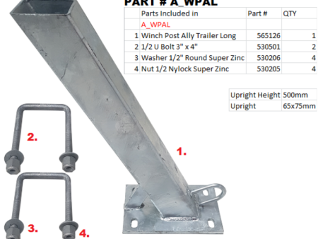 Quintrex 2 Piece Winch Post to suit Platform above Cheap